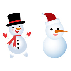 Two snowmen vector illustration cute high resolution transparent png photo