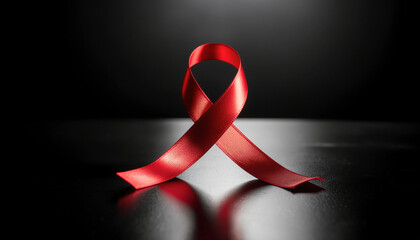 World AIDS Day Red Ribbon Minimal Concept