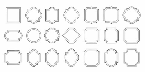 Collection of decorative geometric and ornate frames