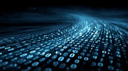 Dynamic data stream with binary code cascading in a digital network, futuristic technology background for modern business and innovation concepts - Powered by Adobe