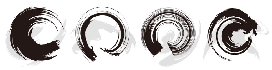 筆で書いた円形のベクター素材。