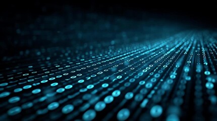 Dynamic blue digital code streams across dark background, perfect for technology, data, or cyber security projects needing a modern high-tech feel - Powered by Adobe