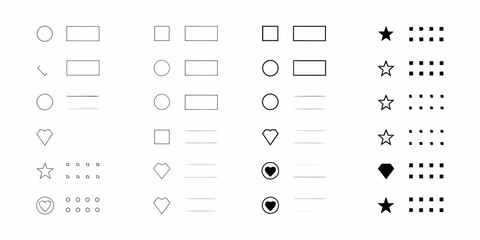 Collection of simple geometric and symbolic icons