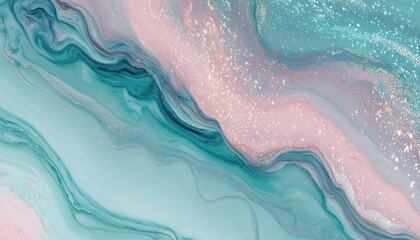 Swirling pastel marble with shimmering gold dust abstract background