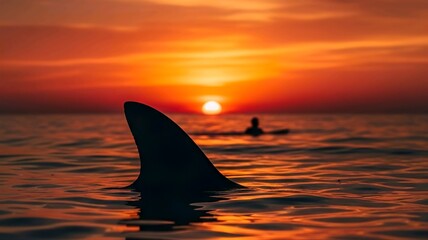 Fototapeta premium Shark Fin in Golden Light