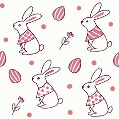 illustration of many small bunny icons pattern