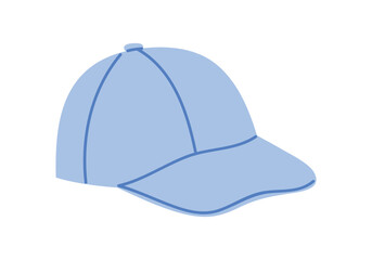 Simple blue baseball cap isolated on white background for men outfit and fashion vector illustration
