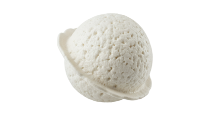 Isolated studio shot of a creamy white ice cream scoop offering a delectable temptation and a summer refreshment concept for food photography