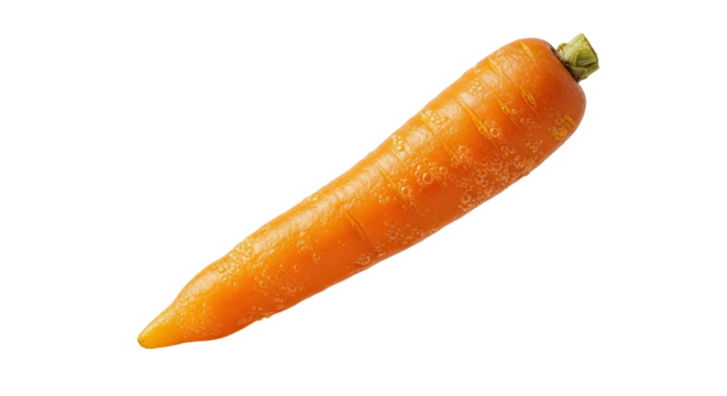 Vibrant carrot portrait in studio setting against a clean white backdrop ideal for commercial or educational projects depicting healthy eating and