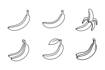 Obraz premium Banana icon line art vector illustration