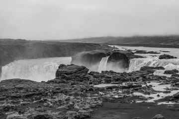 The waterfall Godafoss in Iceland