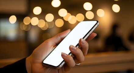 Un primer plano de una persona que sostiene un teléfono inteligente con una pantalla en blanco.
 IA generativa