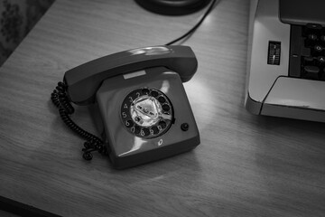 retro vintage phone on the table
