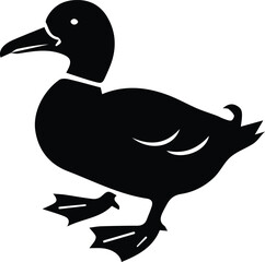 Black duck silhouette illustration for various design projects.