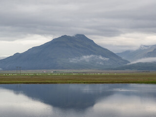 mountains and lake in Iceland