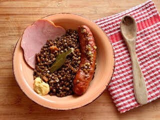 lentils and cod cuts