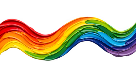 Vibrant rainbow wave of thick paint on a black background creates energy