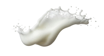 Dynamic milky splash on a clean white backdrop symbolizing freshness, purity and liquid motion capturing the ephemeral moment of dairy in action
