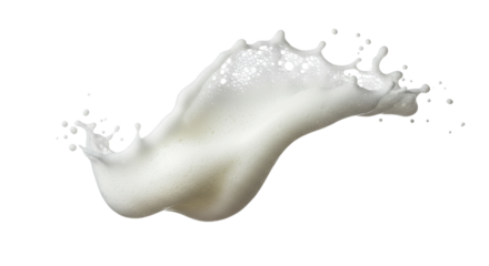 Dynamic milky splash on a clean white backdrop symbolizing freshness, purity and liquid motion capturing the ephemeral moment of dairy in action