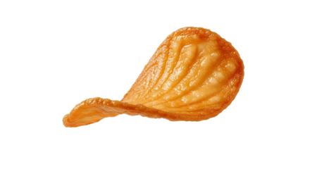 Elevated chip, crisped to perfection, a delightful culinary treat isolated on white for snack time, presenting culinary art