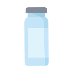 Minimal flat design of an isolated medical vaccine vial on a white background vector illustration
