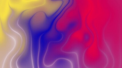 Abstract animated background with smooth red, blue, and yellow gradient waves, forming soft flowing lines, creating a calm and modern visual atmosphere ideal for motion graphics and digital design - Powered by Adobe