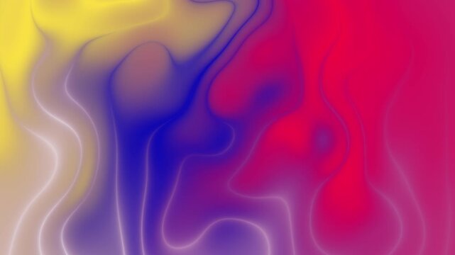 Abstract animated background with smooth red, blue, and yellow gradient waves, forming soft flowing lines, creating a calm and modern visual atmosphere ideal for motion graphics and digital design