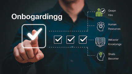 Onboarding process completed by human resources showing checklist of hiring tasks