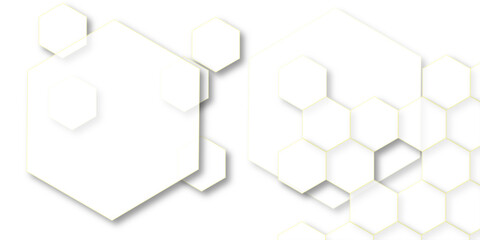 Abstract Hexagon Pattern on White. Bright white abstract hexagon wallpaper or background -3d render. abstract geometric pattern of white hexagons, hexagon concept design abstract technology background