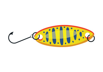 This vibrant fishing lure is specifically designed to attract various fish species using striking striped patterns