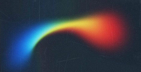 Old film light leaks texture with scratches, noise, iridescent light. Rainbow lens flare effect, camera film filter with bokeh, dust, grain. Distressed retro movie, photo burn effect. Vintage photo