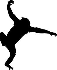 Silhouette of Chimpanzee in happy mood.