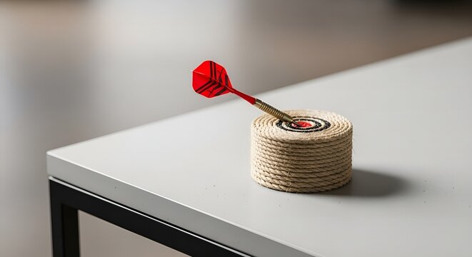 Hit the bullseye with precision and focus, a symbol of achieving targets, goals, and success in business and life, aiming for perfection and accuracy