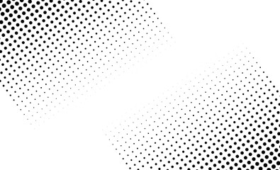 Diagonal halftone gradient dot pattern for abstract backgrounds and modern design overlays on transparent background