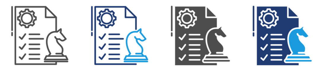 strategic planning  icon sheet with multiple style