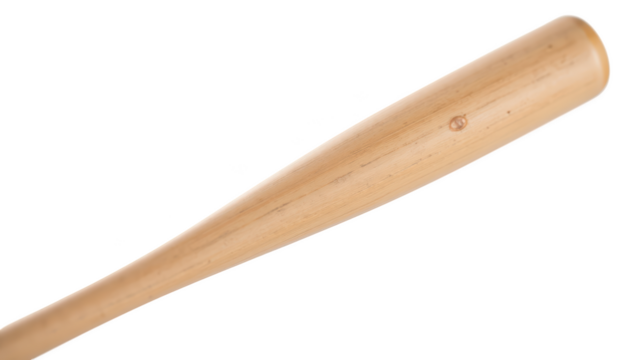 Wooden baseball bat smooth surface natural color sports equipment athletic gear training tool outdoor activity craftsmanship