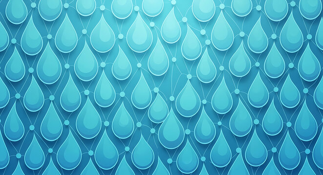 Seamless pattern of blue water drops texture background abstract