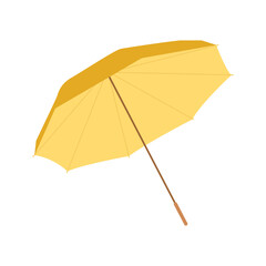 Obraz premium Open bright yellow umbrella to protect from autumn or spring rainy season vector illustration