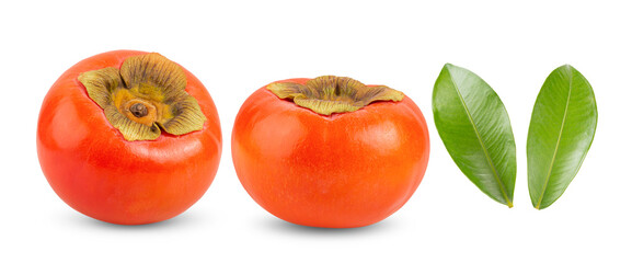 ripe persimmons isolated on transparent png (Image from camera)