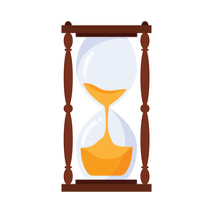 Antique hourglass, sandclock with pouring gold sand to measure time vector illustration © Flash Vector