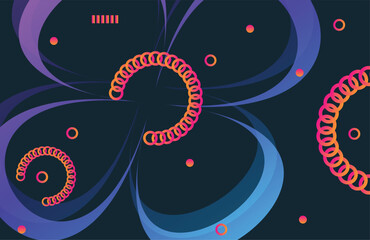 Obraz premium Abstract dynamic shapes gradient background featuring circle,lines and elements perfect for banner and poster design