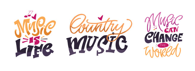 Funny hand drawn doodle lettering quote about music. Lettering for t-shirt design, mug print, bag print, clothes fashion. 100% hand drawn vector image.