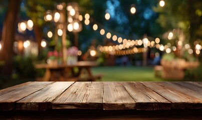 Evening Gathering Sparkles Under String Lights' Ambience