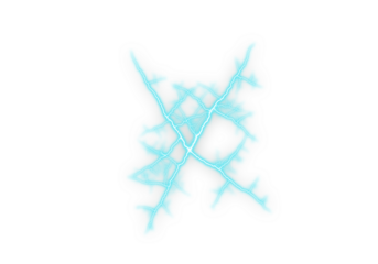 Vibrant blue Lightning Energy Effect on White Background creating a glowing electric burst visual. Dynamic electric strike illustration ideal for digital design. Neon storm bolt graphic for creative p