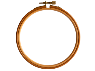 Round Wooden Embroidery Hoop with Brass Screw Fastener and Smooth Natural Finish