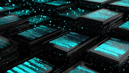 Luminescent Tiles Pattern A Sparkling Dark Mosaic