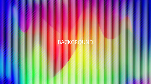 Abstract background with a vibrant rainbow color gradient and a vertical line texture.