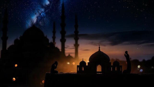 Ramadan Kareem - A Serene Night at the Mosque.