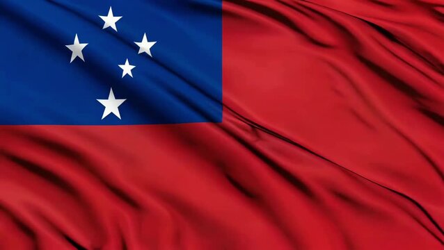 Waving Flag of Samoa