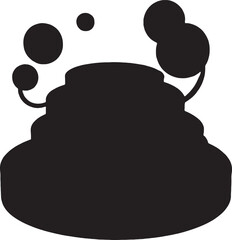 Minimalist 3d render of a tiered yellow object